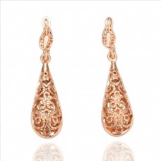 18K Rose Gold Plated Drop Earrings